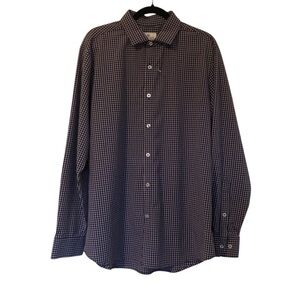 Mizzen+Main Mens Long Sleeve Button Up Shirt Checkered Plaid Shirt Size XL